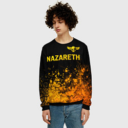 Свитшот мужской Nazareth - gold gradient: символ сверху, цвет: 3D-черный — фото 2