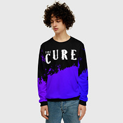 Свитшот мужской The Cure purple grunge, цвет: 3D-черный — фото 2