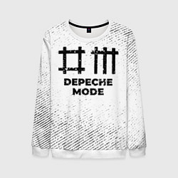 Свитшот мужской Depeche Mode с потертостями на светлом фоне, цвет: 3D-белый