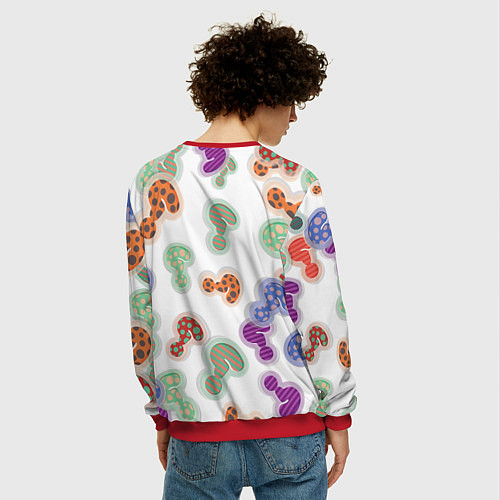 Мужской свитшот Вопросики / 3D-Красный – фото 4