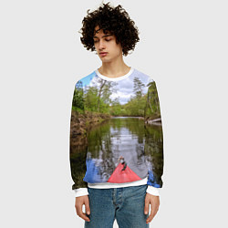 Свитшот мужской Красная байдарка, цвет: 3D-белый — фото 2