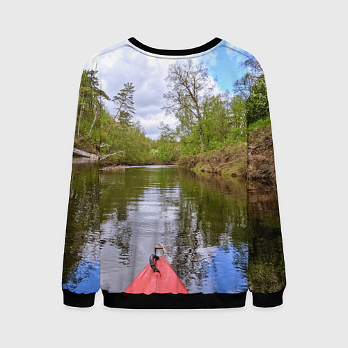 Мужской свитшот Красная байдарка / 3D-Черный – фото 2