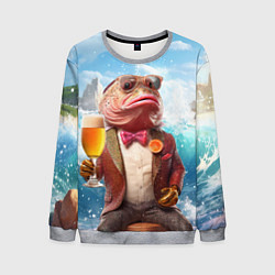 Свитшот мужской Мистер карп с пивом, цвет: 3D-меланж