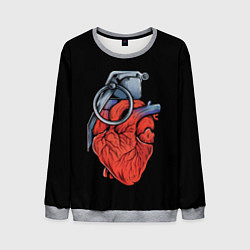 Свитшот мужской Сердце гараната, цвет: 3D-меланж