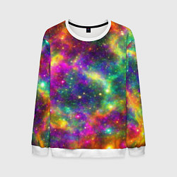 Свитшот мужской Яркий неоновый космос, цвет: 3D-белый