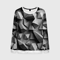 Свитшот мужской Белокаменный паттерн, цвет: 3D-белый
