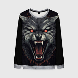 Свитшот мужской Серый волк, цвет: 3D-меланж