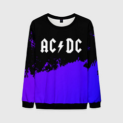 Свитшот мужской AC DC purple grunge, цвет: 3D-черный