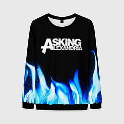 Свитшот мужской Asking Alexandria blue fire, цвет: 3D-черный