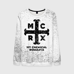 Свитшот мужской My Chemical Romance с потертостями на светлом фоне, цвет: 3D-белый