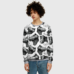 Свитшот мужской Тиранозавр Рекс, цвет: 3D-меланж — фото 2