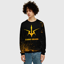 Свитшот мужской Code Geass - gold gradient, цвет: 3D-черный — фото 2