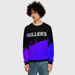 Свитшот мужской The Killers purple grunge, цвет: 3D-черный — фото 2