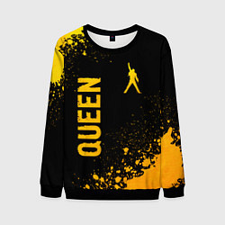 Свитшот мужской Queen - gold gradient: надпись, символ, цвет: 3D-черный