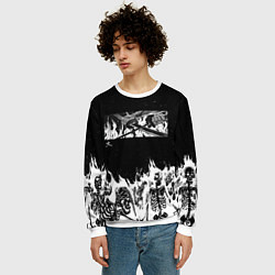 Свитшот мужской Блич - Скелеты в огне, цвет: 3D-белый — фото 2