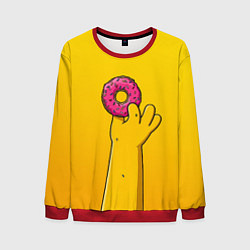 Свитшот мужской Гомер и пончик, цвет: 3D-красный