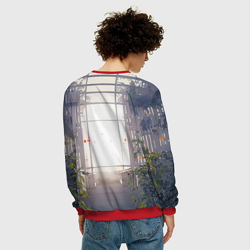 Мужской свитшот Nier automata девушка с мечами / 3D-Красный – фото 4
