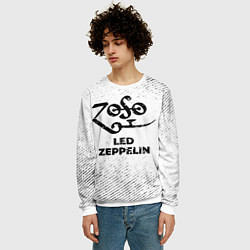 Свитшот мужской Led Zeppelin с потертостями на светлом фоне, цвет: 3D-белый — фото 2