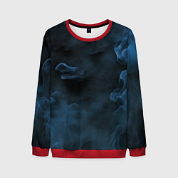 Свитшот мужской Синий туман текстура от нейросети, цвет: 3D-красный