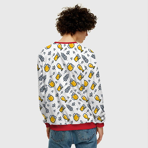 Мужской свитшот Пиво пенное / 3D-Красный – фото 4