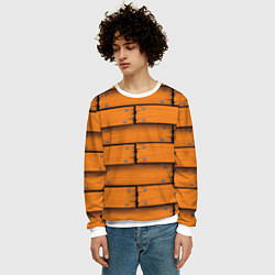 Свитшот мужской Оранжевый забор, цвет: 3D-белый — фото 2