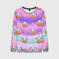 Свитшот мужской Узор с Клоунами, цвет: 3D-меланж