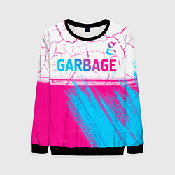 Свитшот мужской Garbage neon gradient style: символ сверху, цвет: 3D-черный