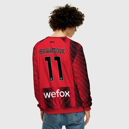 Мужской свитшот Златан Ибрагимович Милан форма 2324 домашняя / 3D-Красный – фото 4