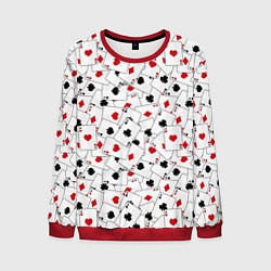 Свитшот мужской Карточные тузы, цвет: 3D-красный