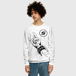 Свитшот мужской Skillet и рок символ, цвет: 3D-белый — фото 2