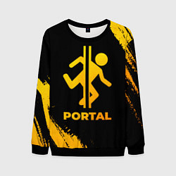 Свитшот мужской Portal - gold gradient, цвет: 3D-черный