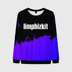 Свитшот мужской Limp Bizkit purple grunge, цвет: 3D-черный