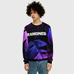 Свитшот мужской Ramones neon monstera, цвет: 3D-черный — фото 2