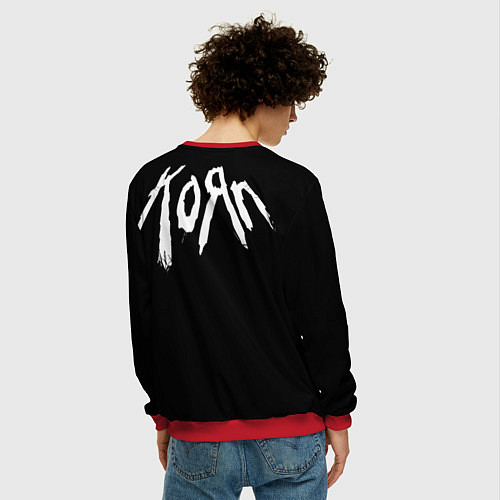 Мужской свитшот Korn - issues / 3D-Красный – фото 4