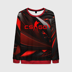 Свитшот мужской CS GO red and black, цвет: 3D-красный