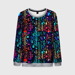 Свитшот мужской Флуоресцентные Цветы, цвет: 3D-меланж