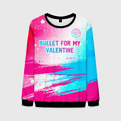 Свитшот мужской Bullet For My Valentine neon gradient style: симво, цвет: 3D-черный