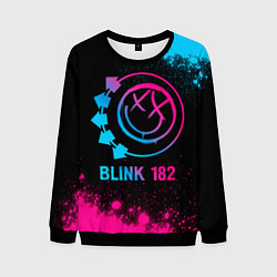 Свитшот мужской Blink 182 - neon gradient, цвет: 3D-черный