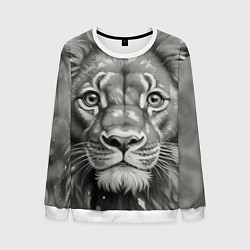 Свитшот мужской Лев вечерний, цвет: 3D-белый
