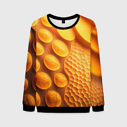 Свитшот мужской Оранжевые круглые плиты, цвет: 3D-черный