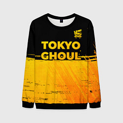 Свитшот мужской Tokyo Ghoul - gold gradient: символ сверху, цвет: 3D-черный