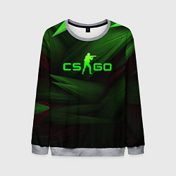 Свитшот мужской CS GO green logo, цвет: 3D-меланж