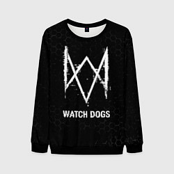 Свитшот мужской Watch Dogs glitch на темном фоне, цвет: 3D-черный