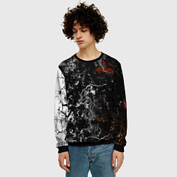 Свитшот мужской Граффити абстрактный рисунок, цвет: 3D-черный — фото 2