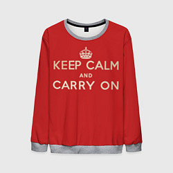 Свитшот мужской Keep Calm and Carry On, цвет: 3D-меланж