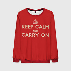 Свитшот мужской Keep Calm and Carry On, цвет: 3D-красный