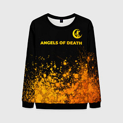Свитшот мужской Angels of Death - gold gradient: символ сверху, цвет: 3D-черный