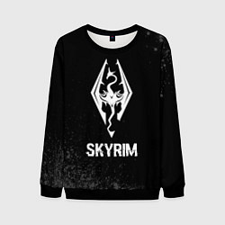 Свитшот мужской Skyrim glitch на темном фоне, цвет: 3D-черный