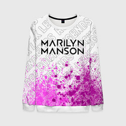 Свитшот мужской Marilyn Manson rock legends: символ сверху, цвет: 3D-белый