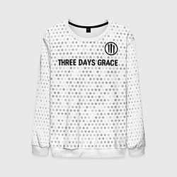 Мужской свитшот Three Days Grace glitch на светлом фоне: символ св